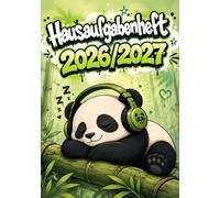 Hausaufgabenheft 2026/2027 für faule Jungen in der Grundschule | DIN A5, mit Datum: Schülerkalender für die 1. bis 4. Klasse - Schulplaner mit ... und Notenübersicht | Panda-Motiv Nr. 02