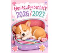 Hausaufgabenheft 2026/2027 für faule Mädchen in der Grundschule | DIN A5, mit Datum: Schülerkalender für die 1. bis 4. Klasse - Schulplaner mit ... und Notenübersicht | Hund -Motiv Nr. 01