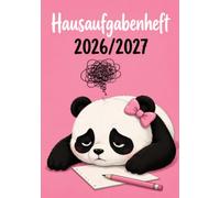 Hausaufgabenheft 2026/2027 für faule Mädchen in der Grundschule | DIN A5, mit Datum: Schülerkalender für die 1. bis 4. Klasse - Schulplaner mit ... und Notenübersicht | Panda-Motiv Nr. 03
