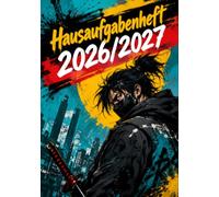 Hausaufgabenheft 2026/2027 für Jungen am Gymnasium | DIN A5, mit Datum: Schulplaner mit Stundenplan, Ferienterminen für alle Bundesländer und Notenübersicht | Samurai-Motiv Nr. 03