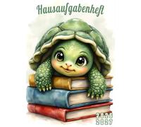 Hausaufgabenheft 2026/2027 für Mädchen, Grundschule | DIN A5, mit Datum: Schülerkalender für die 1. bis 4. Klasse - Schulplaner mit Stundenplan, ... und Notenübersicht | Schildkröte-Motiv Nr. 01