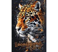Hausaufgabenheft 2026 2027: Tiger, ein Lernplaner für Studierende, der einen Jahreskalender, Stundenpläne, Abschnitte für wöchentliche Notizen und mehr enthält.