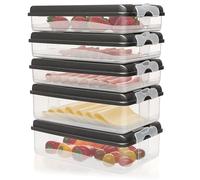 Hausfelder caja de frigorífico fiambrera triple - apilable con tapa - caja