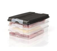 Hausfelder fiambreras para frigorífico, fiambres, apilables, organizadores para frigorífico con tapa (3 fiambreras: 3 planas)