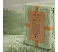Hausfelder Funda de almohada de muselina 40x40 cm - Funda de almohada de algodón transpirable, súper suave, certificado Oeko-Tex (Verde, funda de almohada 40x40cm)