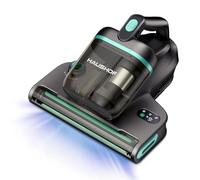 HAUSHOF Aspirador Antiácaros 400 W con Succión de 15 kPa, Calor a 60 °C, Luz UV-C y Función Aromática, con Pantalla LED para Colchones, Sofás y Ropa de Cama