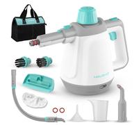 HAUSHOF Limpiador de Vapor 1200W de 450ml con 8 Accesorios | Vaporeta de Limpieza con 3,0Bar de Presión para Suelos, Ventanas, Cocinas, Baños y Coches