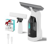 HAUSHOF Limpiadora de Cristales con Potente Succión, Aspirador de Ventanas | 30 Min de Autonomía, 280 mm de Limpieza con Boquilla Ajustable, Enchufe USB-C, para Ventanas, Azulejos y Espejos