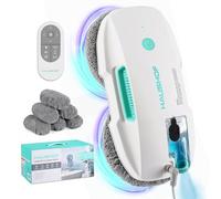 HAUSHOF Robot Limpiacristales, Limpia Cristales Electrico Ventanas, Robot Limpia Ventanas con Succión de 3800Pa, Limpiador Eléctrico de Ventanas con Control Remoto, Detección de Bordes