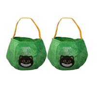 Hausio Bolsa para caramelos de calabaza de Halloween, 2 unidades, bolsa de truco o tratar, bolsa de calabaza, bolsa de calabaza, cubo de Halloween, bolsas de calabaza, cubo para fiesta de mascarada