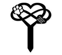 Hausio Lápida para gatos y perros, con forma de corazón, con pata, para animales, resistente a la intemperie, para tumba de animales o jardín, cruz o corazón, marcador para tumba de perros, patas