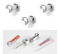 HAUSIST ganchos adhesivos para pared, perchero baño adhesivo acero inoxidable, colgador toalla baño 3 Piezas,colgadores adhesivos resistentes, ganchos para colgar,percha pared cuelga trapos cocina