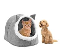 hausleben Nido de fieltro para perros y gatos, color gris, cueva para gatos de fieltro, cama de gato, cueva de animales, nido para mascotas, invierno