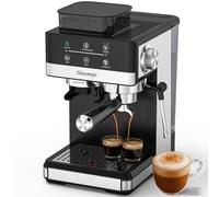 Hausmojo - Máquina de café espresso con amoladora, cafetera compacta de 20 barras con espumador de leche, máquina de café profesional para el hogar, control táctil, capuchino y cafetera con leche