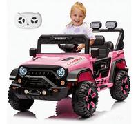 Hausprof Coche Eléctrico para Niños, 12V 7Ah, Transmisión Eléctrica De 3 Velocidades, 2 Modos De Conducción, Quad Eléctrico Niño con Mando A Distancia, Coche Eléctrico para Niños De 1 A 8 Años (Rojo)