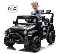 Hausprof Coche Eléctrico Para Niños, 12V 7Ah, Transmisión Eléctrica De 3 Velocidades, 2 Modos De Conducción, Quad Eléctrico Niño Con Mando A Distancia, Coche Eléctrico Para Niños De 1 A 8 Años (Negro)