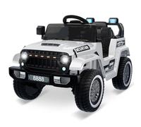 HAUSPROFI 12 V Camion per Bambini, Veicoli Elettrici a Batteria con Telecomando, Sospensioni a Molla, 3 Velocità, Luci a LED, Musica, MP3, Auto Giocattolo da Cavalcare per Bambini Piccoli - Blanco