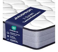 HAUSPROFI Colchón de muelles ensacados de 7 zonas, 120 x 200 cm H3, colchón ortopédico híbrido con 1000 muelles y espuma viscoelástica, Öko-Tex, transpirable y elástico con puntos, 30 noches de sueño