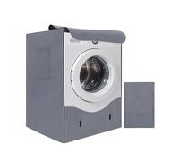 HAUSPROFI Funda Lavadora Exterior Impermeable 60 * 64 * 85cm, Fundas Lavadora Carga Frontal 420D, Fundas Secadoras Exterior con Recubrimiento Plata de Doble Cara, Funda Secadora Impermeable - Gris