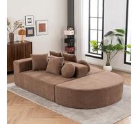 HAUSPROFI Sofá de 5 plazas, moderno sofá modular con sofá de nubes segmentadas, sofá sin boneless con cojines, no requiere montaje para salón, dormitorio (marrón)