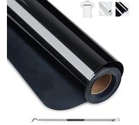 HAUSPROFI Vinilo Textil Termoadhesivo para Cricut Maker, 30.5CM*400CM Papel Transfer Fácil de Cortar para la Camiseta, Flexible, Fuerte Adherencia, con Ganchillo, Negro