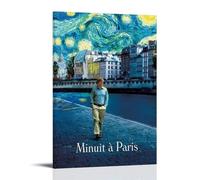 HAUSRENWRHHT Minuit À Paris - Póster decorativo para pared, diseño vintage estético para sala de estar, dormitorio, 50 x 75 cm, estilo marco