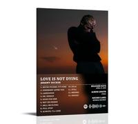 HAUSRENWRHHT Póster de Jeremy Zucker con texto en inglés "Love Is Not Dying Tracklist" para pared, lienzo estético, vintage, pintura decorativa para sala de estar, dormitorio, 60 x 90 cm, estilo marco