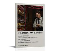 HAUSRENWRHHT Póster de The Imitation Game para pared, lienzo estético, vintage, pintura decorativa para sala de estar, dormitorio, 50 x 75 cm, estilo marco