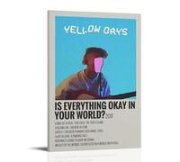 HAUSRENWRHHT Póster de Yellow Days Album Is Everything Okay In Your World - Póster decorativo para pared, lienzo estético, vintage, pintura decorativa para sala de estar, dormitorio, 60 x 90 cm