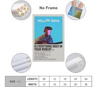 HAUSRENWRHHT Póster de Yellow Days Album Is Everything Okay In Your World - Póster decorativo para pared, diseño vintage estético para sala de estar, dormitorio, 60 x 90 cm, estilo sin marco
