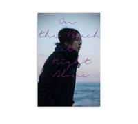 HAUSRENWRHHT Póster decorativo para pared con texto en inglés "On the Beach at Night Alone" (50 x 75 cm), estilo vintage estético para sala de estar, dormitorio, 50 x 75 cm, estilo sin marco