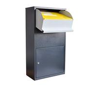 Haussmann Buzón de paquetes, caja de paquetes, buzón, buzón, buzón XXL, envío sin contacto para paquetes, cartas, etc., con cerradura de cilindro, 2 llaves, tapa de seguridad