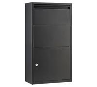 Haussmann Buzón para paquetes, 391 Grey, gran buzón, caja para paquetes, buzones, postal, envío sin contacto para paquetes, cerradura cilíndrica incluye 4 llaves, solapa antirrobo