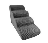 Haustiertreppe Für Bett - 4 Stufen Hunderampen Aus Schaumstoff Mit Hoher Dichte | Rampa de Katzen flexible para el Innenbereich para Hochbetten, Abnehmbare Und Waschbare Trainingsleiter para Welpen