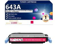 Haute Capacité 643A Cartouche de Toner Compatible para HP Color LaserJet4700 4700n 4700dn 4700dtn Imprimantes, Transparente et Durable, Avec Puce,Magenta-1 Pack