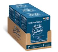 HAUTE COUTURE - Tinte para Ropa y Textil Vaqueros Azules - 3 x 350g - Tinte Textil Todo en uno - Listo Para Teñir Ropa y