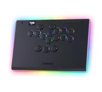 Haute42 - Controlador sin palanca para juegos de arcade: plantilla M de aleación de aluminio ultra grande y delgada - Interruptores de perfil bajo de cristal de 16 teclas - RGB personalizado y