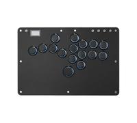 Haute42 - Controlador sin palanca para juegos de arcade: Serie R16 Retro Rims - Botón más delgado y meñique (20,6 mm) - Interruptor de perfil bajo de cristal de 16 teclas - Controlador RGB