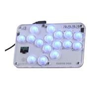 Haute42 - Controlador sin palanca: S16 controlador sin palanca con interruptores de perfil bajo de cristal Kailh, controlador de arcade sin palanca, lucha callejera para PC/PS3/PS4/Switch compatible