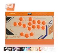 Haute42 Mando sin palanca: palo de arcade magnético sin palanca con bordes RGB, controlador de arcade Haute42 C16 naranja premium para PC/PS4/Switch con botón de bloqueo, compatible con intercambio en
