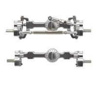 HAUTFENM 1/12 RC Car Metal Portal Axle Juego MN99S MN Piezas de actualización Delantera y Trasera compatibles con Varios Modelos(Silver)