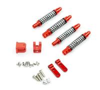 HAUTFENM D12 D42 Ampliar Amortiguador de Metal Dumperador Trasero para el automóvil RC con Asiento de Montaje se Adapta a Varios Modelos de 1 Escala de 10(4pcs Red)