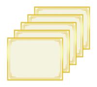 HAUTOCO 25 hojas de papel de certificado de 8.5 x 11 pulgadas para impresión, papel de diploma con borde dorado en blanco, papel de certificado de premio de 180 g/m² para logros, graduación, oficina