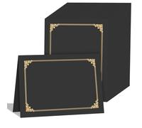 HAUTOCO 90 soportes para certificados, carpetas de diploma, cubiertas de documentos con borde de lámina dorada para cartulina de tamaño carta de 8.5 x 11 pulgadas, premio, graduación