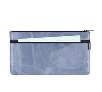 HAUTOCO Bolsa de dinero con cremallera de piel sintética texturizada para dinero, 280 mm x 155 mm, bolsas para dinero en efectivo para banca, doble bolsillo, sobres de efectivo, cartera para pasaporte