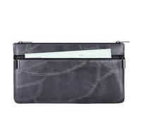 HAUTOCO Bolsa de dinero con cremallera de piel sintética texturizada para dinero, 280 mm x 155 mm, bolsas para dinero en efectivo para banca, doble bolsillo, sobres de efectivo, cartera para pasaporte