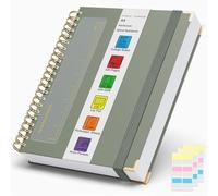 HAUTOCO Cuaderno A4 a rayas, Bullet Dot Journal, cuaderno en espiral, 320 páginas/160 hojas, 100 g/m², papel grueso, tapa dura, cuaderno para trabajo, oficina, escuela, negocios, 29 x 21,5 cm, verde