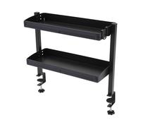 HauTour Estante de metal para escritorio con cierre a presión, con bordes antideslizantes, 2 niveles, apto para oficina y hogar, 44 x 39 x 15,3 cm