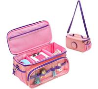 Hautton Funda de Transporte para Figuras Toniebox, Estación de Carga de Auriculares Bolsa de Almacenamiento Portátil con Correa para Hombro y Asa para Viajes y Senderismo -Rosa