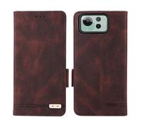 Hauw Funda para ASUS Zenfone 12 Ultra,Funda Plegable para Teléfono con Ranura para Tarjeta y Cierre Magnético Lateral Compatible con ASUS Zenfone 12 Ultra,Marrón